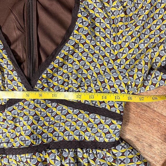 In Loom Maxi Dress Womens M Empire Waist Flutter Sleeves Lace Prairie Cottage - Picture 15 of 16